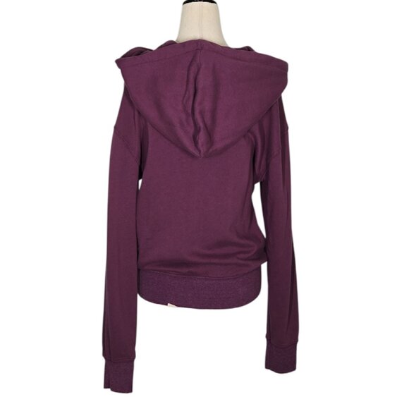 EVERLEIGH wine Distressed Hoodie Size S | Soft Ribbed Hem Pullover NWOT - Picture 5 of 9